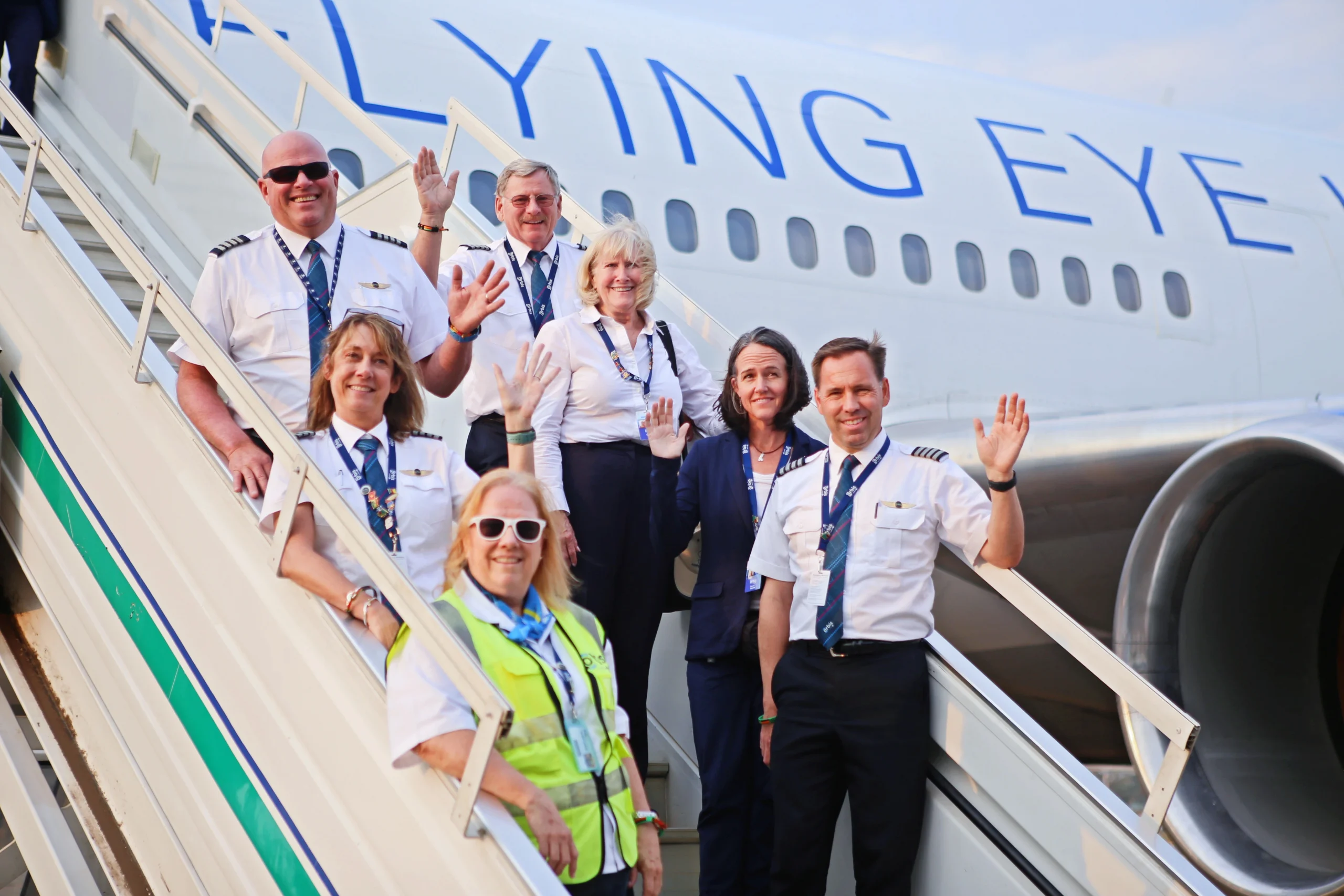 The crew of the Flying Eye Hospital